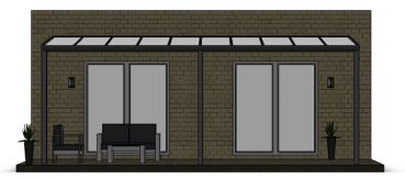 Preview: Überdachung mit VSG 8,76 mm matt, 7 x 2,5 m